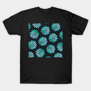 Floral Fireworks of the Sea - Turquoise - Digitally Illustrated Abstract Flower Pattern for Home Decor, Clothing Fabric, Curtains, Bedding, Pillows, Upholstery, Phone Cases and Stationary T-Shirt